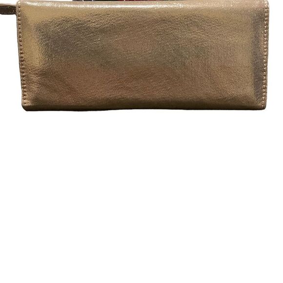 NWOT R.H Macy & Co Jewelry roll folder wallet in gold fabric - Picture 2 of 6